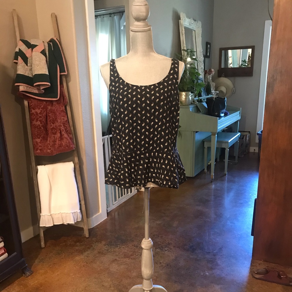 Sleeveless, Black, Peplum Blouse